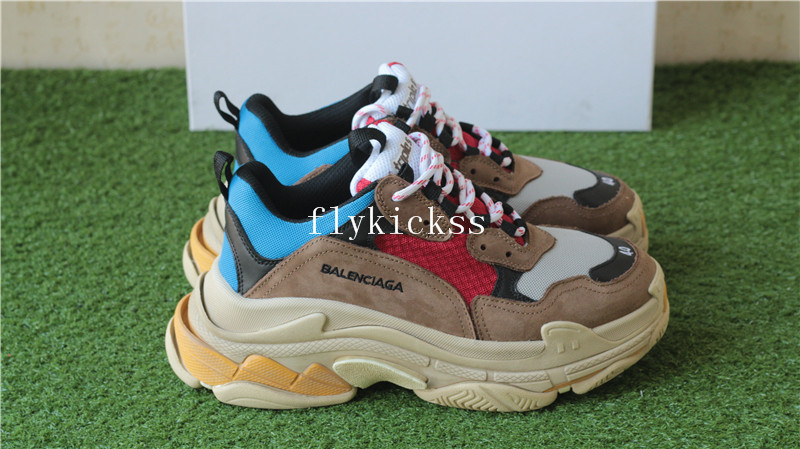 Balenciaga 2017 Fall Winter Triple-S Brown Red Blue